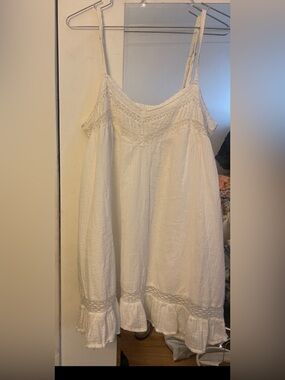Gorgeous, Free People Intimately, White Cotton Lace-Trim Cotton Sundress NWOT